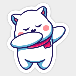 Cute baby polar bear dabbing cartoon Sticker